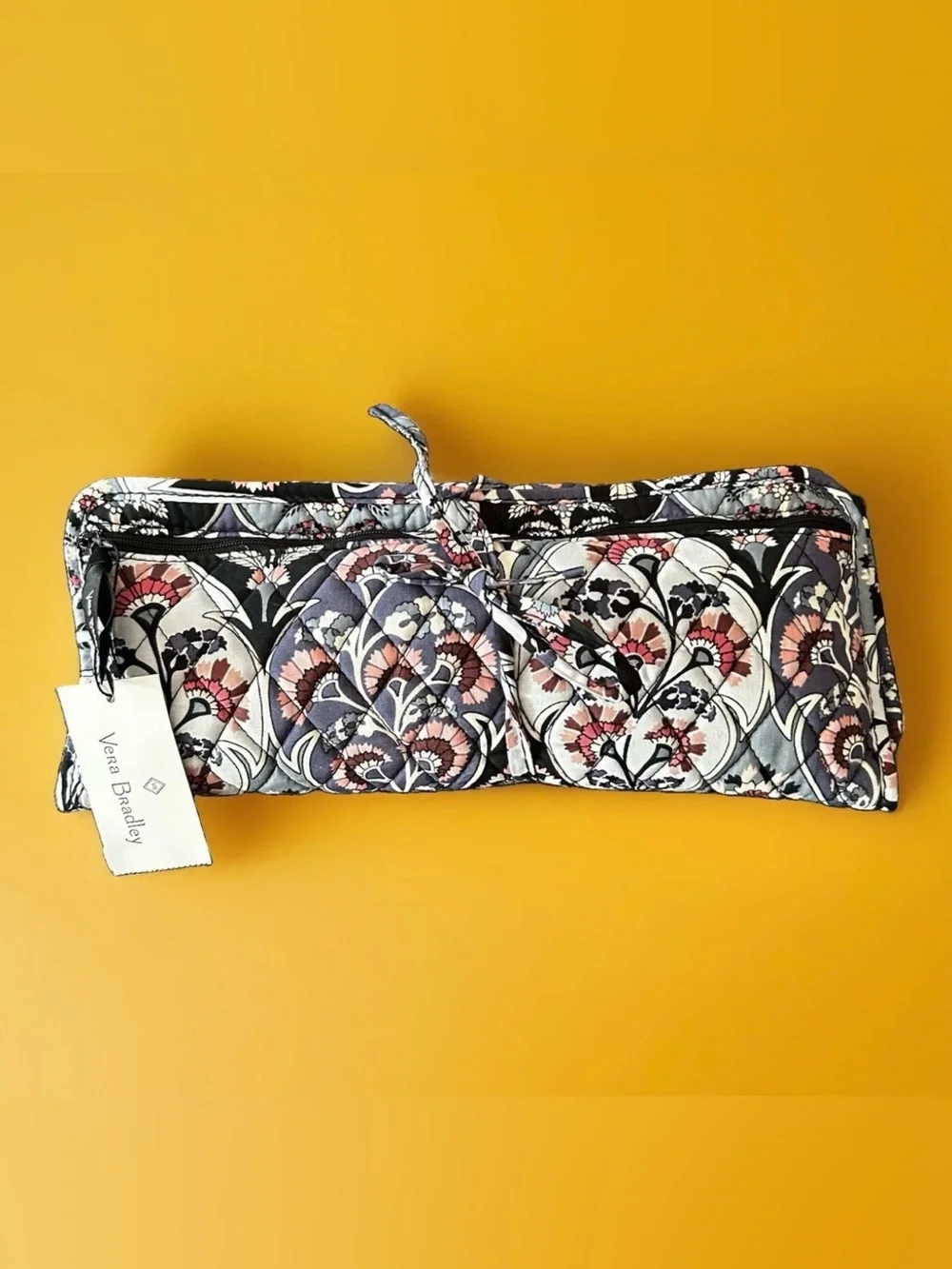 Vera Bradley Retired Ornate Blooms Quilted Curling & Flat Iron Cover Wrap Travel